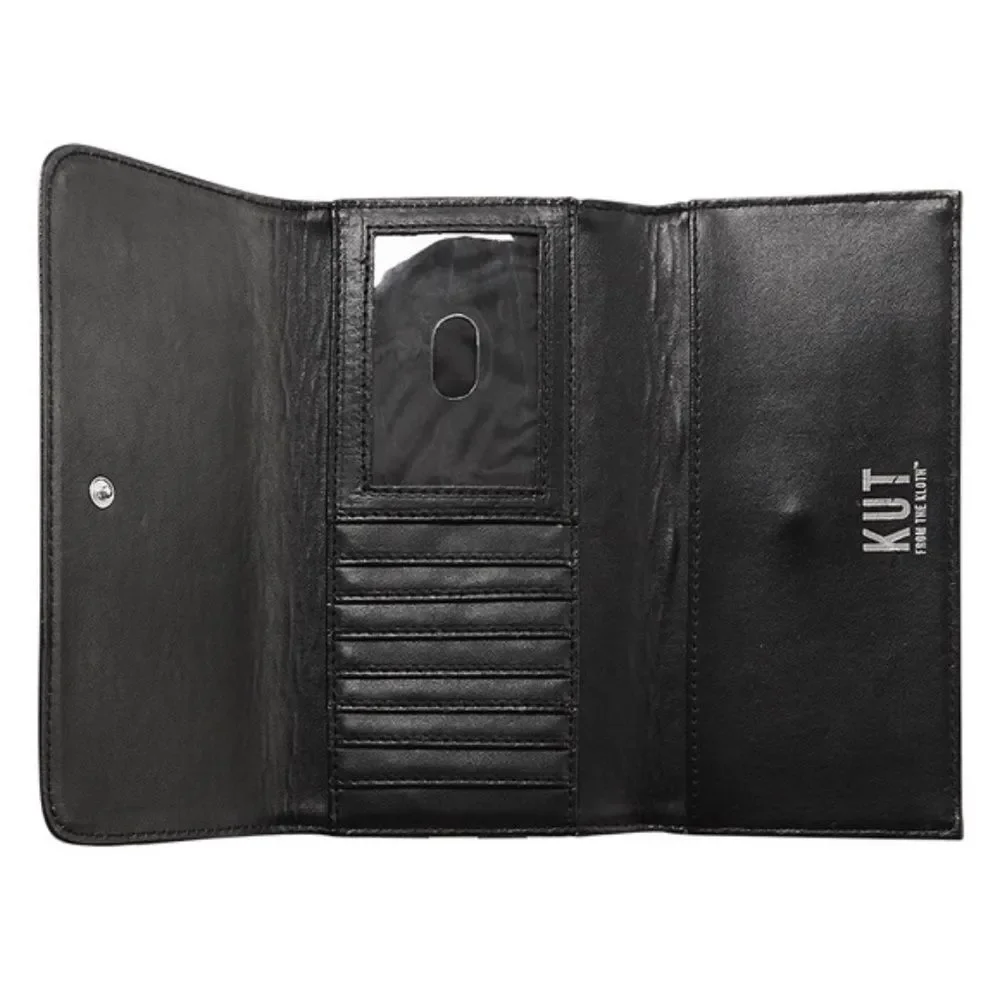 Kut From The Cloth Wallet Striped Slim Vegan Trifold Dust Bag New Sealed